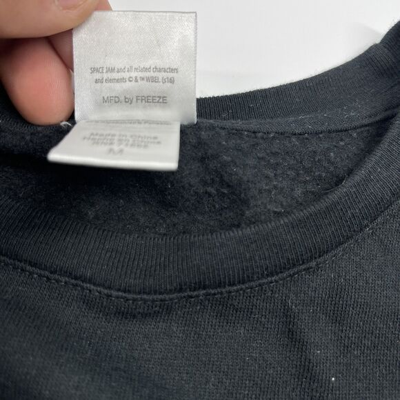 Space Jam Looney Tunes Sweatshirt Black Womens Size Medium Taz Bugs Bunny - Picture 6 of 8